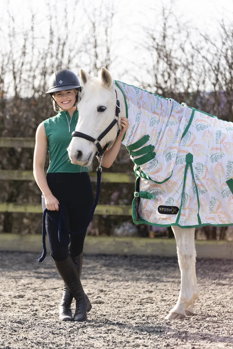 StormX Original Tropical Paradise Combi Fly Rug - Vine Green/White-1